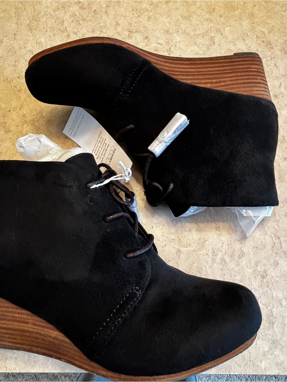 Dr Scholls dakota memory foam wedge booties women’s 8 black comfort style NIB